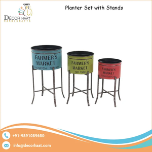 Maceta de metal multicolor de diseño antiguo, maceta de hierro personalizada para decoración de jardín del hogar, fabricante - Product Image 2