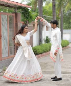 Camel Couture jacquard diseñador kurta - Product Image 4