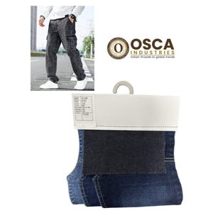 Tissu denim sergé teint en fil, poids lourd, 12 fils, haute extensibilité, pour vêtements féminins et masculins - Product Image 1