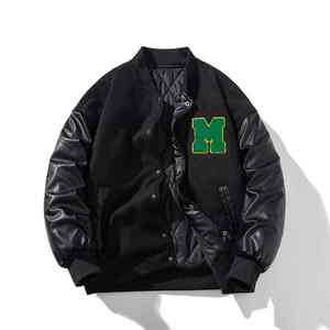 High Quality Custom Polyester Varsity Jacket Men Winter High Street Style Waterproof Windproof Reversible with Vintage Designs - Product Image 4