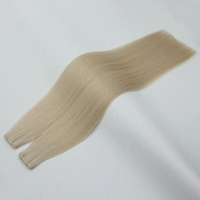Extensions de cheveux humains russes Remy blonds naturels, sans perte de cheveux, tissage Genius invisible, s'adaptant parfaitement au cuir chevelu, idéales pour les cheveux fins