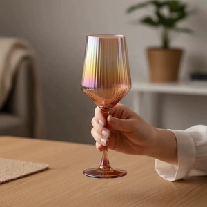 Assured Quality BRUSHSTROKE BLISS Handmade Eco-Friendly <b>Glass</b> Wine <b>Glasses</b> Support Professional Wine Service Standards Used - Product Image 5