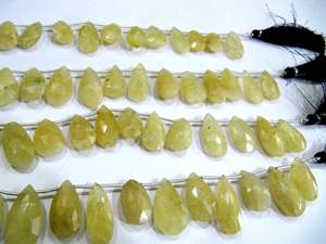 Cuentas de Briolette facetadas en forma de pera aguamarina amarilla natural tamaño 1-1,5 pulgadas de largo - Product Image 4