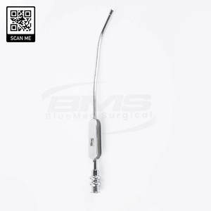 Tube d'aspiration malléable FESS, instruments chirurgicaux ORL, canule d'aspiration des sinus en acier inoxydable avec embout olive et contrôle par le doigt - Product Image 2