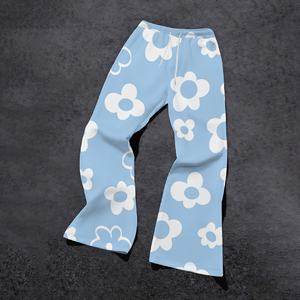 Pantalones Deportivos Personalizados de Pierna Ancha y Corte Recto, Holgados, de Jersey de Poliéster, Pantalones Deportivos Plisados para Hombre - Product Image 1