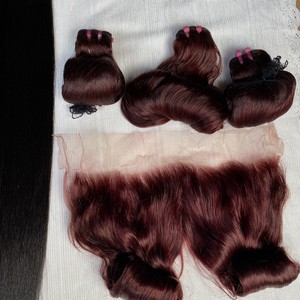 GUGU HAIR 100% Cheveux Humains Vierges Vietnamiens Lisses en Lots, Grade Remy, Double Trame Faite à la Machine pour Femmes Noires, Toutes Couleurs Disponibles - Product Image 3