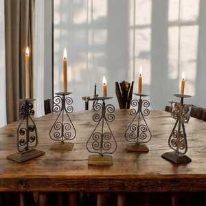 Iron and Crystal Candlestick <b>Holder</b> Handmade Modern <b>Tall</b> Stand for Home Decor Weddings Christmas - Product Image 1