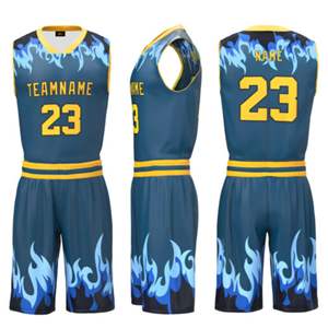 Conjunto de Uniforme de Baloncesto Sublimado Unisex, Impresión Personalizada, Transpirable, Absorbente de Humedad, Reversible, Talla Grande para Adultos - Product Image 3