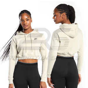 Best Design Hooded Sweatshirts Girls Crop <b>Top</b> Hoodies Hot Selling Cotton Crop <b>Top</b> Custom Hoodies - Product Image 1