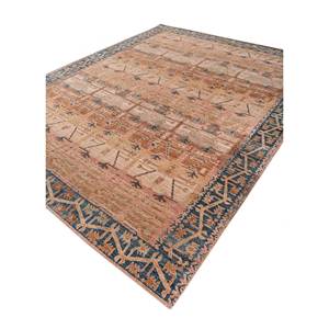 Erbe Hand Knotted <b>Wool</b> Rugs Beige & <b>Brown</b> Geometric Pattern for Home Use-Lnr-3112 9x12 Rectangle Hallway Carpet Jaipur Rugs ZA - Product Image 2