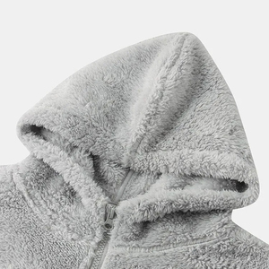 Nouvelle arrivée de sweats à capuche décontractés pour l'hiver avec fermeture éclair pour hommes, tendance, logo personnalisé, tissu polaire imprimé, teint uni-prix de gros - Product Image 3