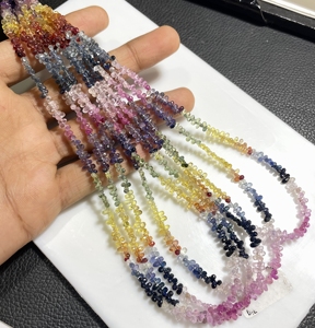 Fine Qualité Multi Saphir Facettes Minuscule Forme De Larme Briolette Perles Saphir Naturel Pierre Précieuse pour Bijoux - Product Image 2