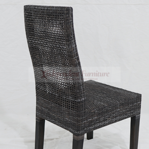 Silla de comedor tejida de ratán negro Sangrilla al por mayor, patas de madera maciza de mango, muebles de mimbre para interiores para el hogar y restaurantes - Product Image 5