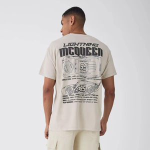 OEM haute qualité Logo personnalisé imprimé 100% coton T-shirt vierge hommes respirant surdimensionné col rond respirant T-Shirt - Product Image 1