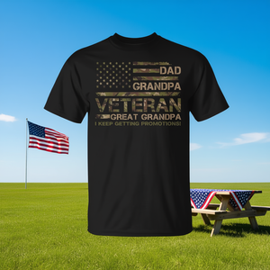 T-shirt con bandiera USA per papà, nonno, veterano, nonno nonno, per la festa del papà - Idea regalo promozionale - Product Image 3