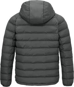 Veste matelassée en toile légère avec capuche pour hommes, imperméable, chaude et isolée pour le ski et les voyages décontractés - Product Image 4