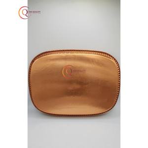 จานเสิร์ฟพร้อมแผ่นทองแดงเคลือบด้วยค้อนของตกแต่งบ้านโต๊ะในครัวถาดเสิร์ฟโลหะที่ปลอดภัย - Product Image 3