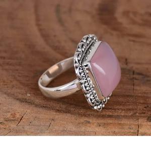Rose Quartz <b>Ring</b> 925 Sterling Silver Cushion Gemstone Designer Bohemian Filigree Anniversary <b>Ring</b> Gift for Her - Product Image 4