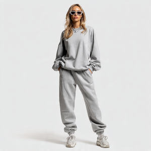 Women's Winter Drop Shoulder Plus Size Streetwear Solid Sweatshirt <b>Oversized</b> <b>Sweatpants</b> Jogger Set Baggy Fashion Wear - Product Image 6