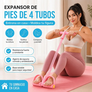 Fascia Elastica di Resistenza a 6 Tubi in PVC con Maniglie e Anelli per Piedi, Corda Portatile per Yoga e Fitness per Palestra Domestica - Product Image 3