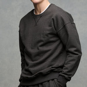 Sudadera de cuello redondo de alta calidad con logotipo personalizado sudadera de gran tamaño gruesa de algodón unisex sudadera de hombre en blanco - Product Image 4