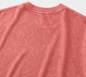 T-shirt en coton tie-dye surdimensionné pour homme, manches courtes, col rond, jersey tricoté décontracté, couleur rouge, avec broderie personnalisée – Vente en gros - Product Image 4