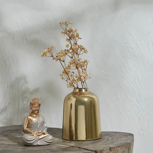 Vase décoratif en métal doré pour fleurs Décoration de table élégante pour banquets de mariage, restaurants et affichage à la maison - Product Image 1