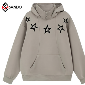 เสื้อฮู้ดดี้ผู้ชายคุณภาพสูง ผ้าฝ้าย 100% สำหรับฤดูหนาว สกรีนโลโก้แบบนูน 3 มิติ  ขนาดอเมริกา  แบบเรียบ - Product Image 5