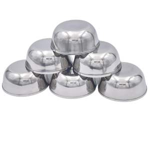 Cuenco de servicio decorativo de metal de forma redonda de aspecto fabuloso en color plateado para cuencos de servicio de comida y aperitivos de mesa de comedor - Product Image 3