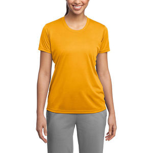 Camisetas de mujer transpirables amarillas lisas de algodón 100% de alta calidad con estampado personalizado para mujer Camisetas casuales con bordado personalizado - Product Image 3