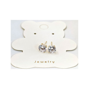 [KGD KOREA] Made in Korea High Quality Beautiful Accessories Yellow Gold Super-Lightweight Solitaire <b>Stud</b> <b>Earring</b> CZ 6mm - Product Image 3