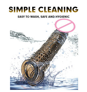 Penis hülle Flüssige Silikon verzögerung Ejakulation Männlicher Schwanz Realistische Dildo kondome Wieder verwendbare Penis verlängerung hülse mit Spikes - Product Image 3