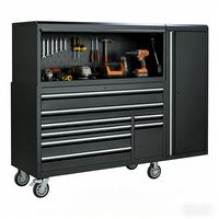 Coffre à outils Hyxion HTC5609PC 56 pouces de style professionnel avec 8 tiroirs, coffre à outils supérieur et 2 casiers latéraux pour garage et atelier