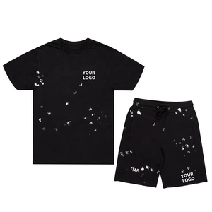 2026 Men's Casual Streetwear Style Short Sleeve T-Shirt Set 100% Cotton <b>Printed</b> Logo Short <b>Printed</b> <b>Material</b> - Product Image 1