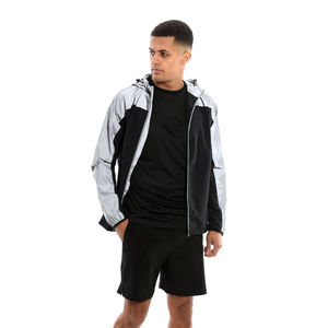 Hot Selling Men's Summer Zipper Top Elastic Short Fitness OutDoor <b>Running</b> <b>Hoodie</b> Set Custom Logo Printed Windbreak Short Set - Product Image 2