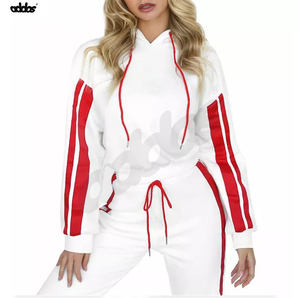 Chándal con logotipo personalizado para mujer, Tops cortos, conjunto de 2 piezas, chándales de poliéster a prueba de viento - Product Image 2