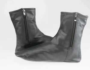 Calcetines informales de cuero PU y poliéster personalizados con cremallera, diseño de calentamiento de pies Khuff para mezquita islámica de oración musulmana - Product Image 5