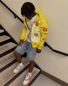 เสื้อมีฮู้ดผ้าเฟรนช์เทอร์รี่มีซิปขนาดใหญ่พิเศษสำหรับผู้ชายเสื้อผ้าแนวสตรีทปักลายปะติด - Product Image 2