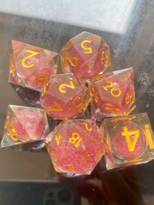Dés à yeux de dragon avec noyau liquide, faits à la main, pour Dungeons and Dragons, jeu de dés <span class=keywords><strong>RPG</strong></span> multi-faces - Product Image 3