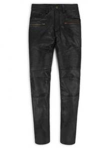 100% pantalon en cuir léger décontracté droit de longueur régulière de haute qualité/tissu à séchage rapide de qualité supérieure fabriqué - Product Image 2