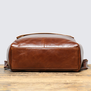 กระเป๋าเป้หนังแท้สำหรับผู้ชายกระเป๋าหนังแท้ลายไม้แบบวินเทจ - Product Image 4