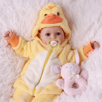 Poupée Reborn Souriant Babeside, Bébé d'Hiver de 17 Pouces, Tête en Vinyle Réaliste, Corps en Tissu Doux, Jouet Miniature Réaliste