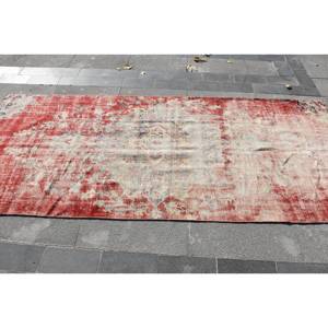 พรมขนสัตว์สีเบจสีแดงสไตล์วินเทจขนาด3.8X9ฟุตงานแฮนด์เมดสไตล์ตุรกีทำด้วยมือมีน้ำยางรูปสี่เหลี่ยมมุมฉากดีไซน์โถงทางเดินสำหรับห้องนั่งเล่น - Product Image 3