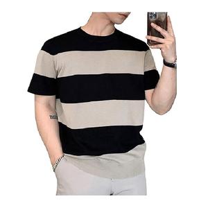 บริการ OEM เสื้อยืดคอกลมลายทางผู้ชาย ทรงปกติ คุณภาพสูง สไตล์ลำลอง ผ้าฝ้ายแท้ 100% - Product Image 2