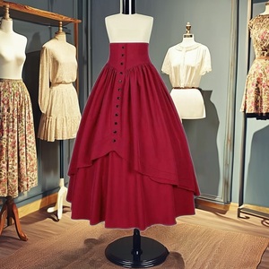 King Mcgreen Star Vintage jupes médiévales rétro recevoir taille élégant tempérament couches froncé taille haute à volants jupe balançoire - Product Image 6