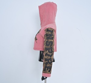 Sudadera corta personalizada para mujer algodón polar DTG estampado Puff estampado DTF 3D bordado Streetwear recortada Sudadera con capucha OEM ODM Disstres - Product Image 2