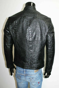 Chaqueta de Cuero de Piel de Cocodrilo para Hombre, Prenda Exterior de Cuero Genuino, Personalización OEM y ODM Disponible - Product Image 2