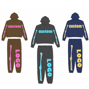 Ensemble survêtement et sweat-shirt pour homme personnalisé, sweat-shirt ample et épais, pantalon de survêtement évasé, ensemble 2 pièces - Product Image 6