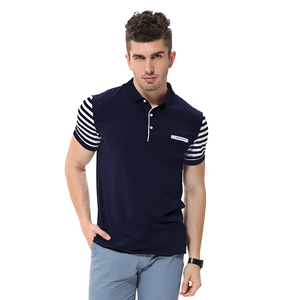 Polos décontractés col en O à manches courtes coupe ajustée pour hommes Design solide Vêtements grande taille-Logo personnalisable BD - Product Image 4