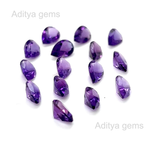 Lupa con forma de pera amatista natural al por mayor, piedras semipreciosas limpias, piedras sueltas, certificado IGI del fabricante Jaipur - Product Image 5